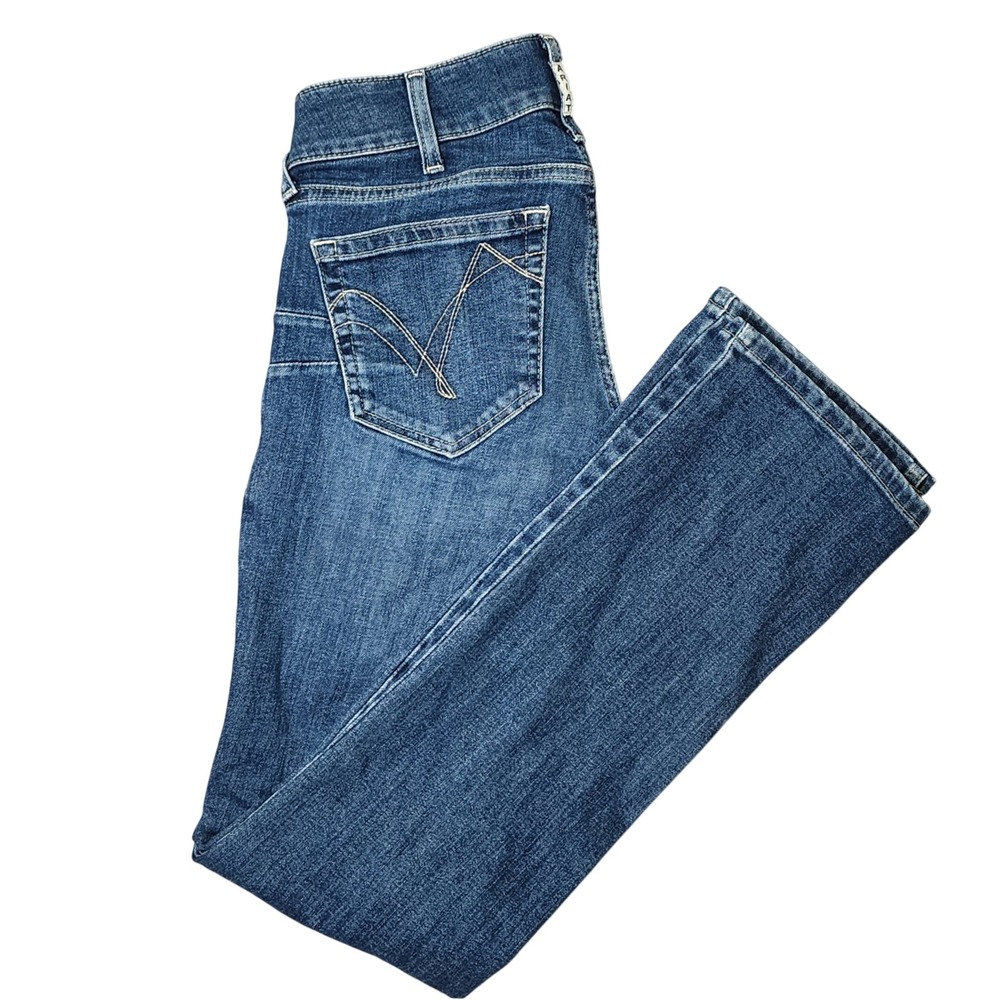 Ariat REAL Denim Jeans Blue Straight Leg Western Riding 27R Medium Wash Stretch